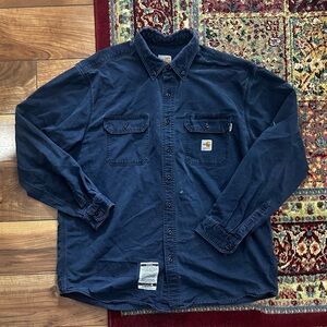 Carhartt FR navy button up shirt